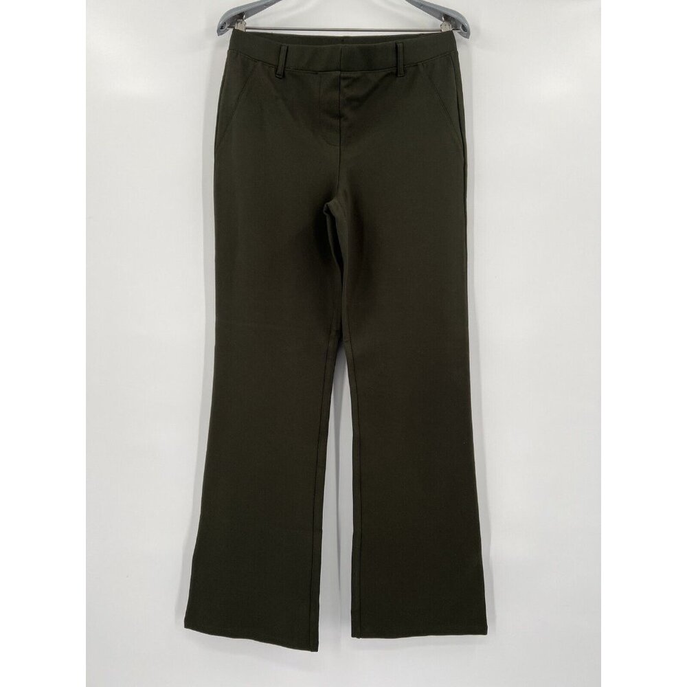 Quince Womens Olive Green Ultra-Stretch Ponte Pants Boot Cut S Petite 30" Career